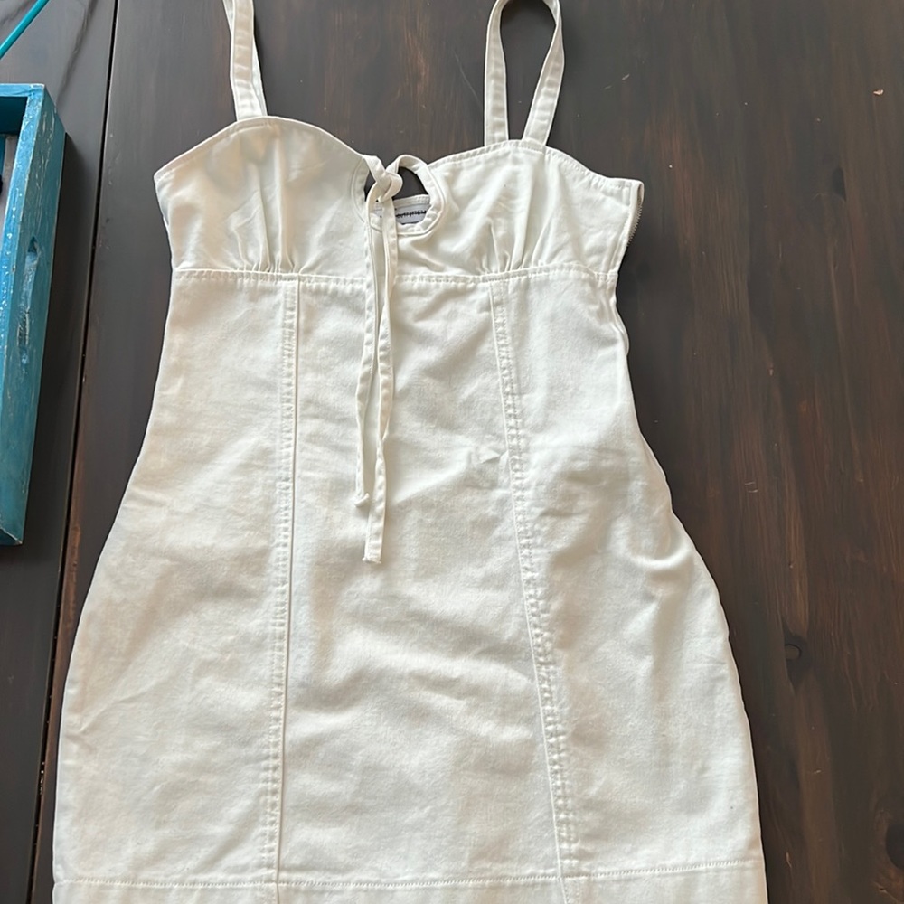 Urban Outfitters mini white jean dress